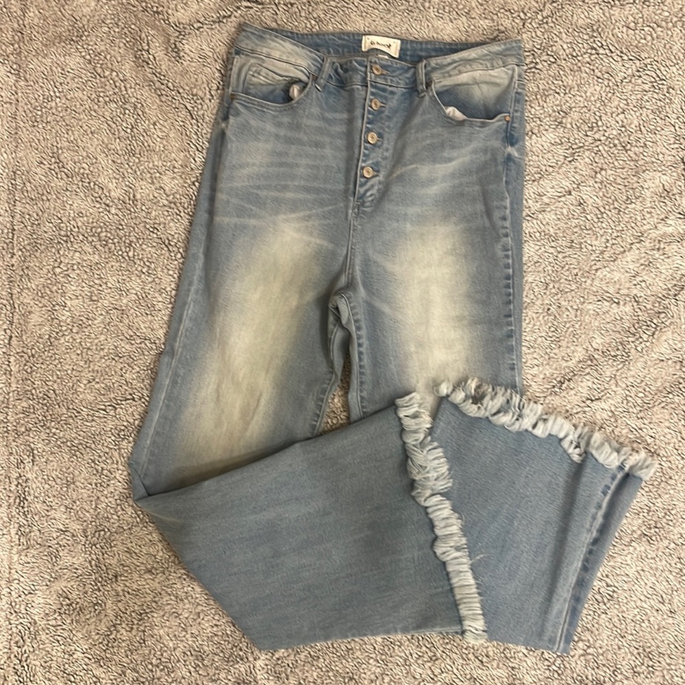 Women High Rise Super Flare Jeans 1X